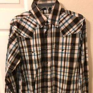 Stetson Plaid Pearl Snap Shirt Size M